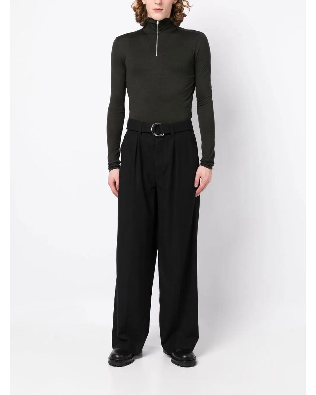 Nanushka Black High-Neck Wool Top for men