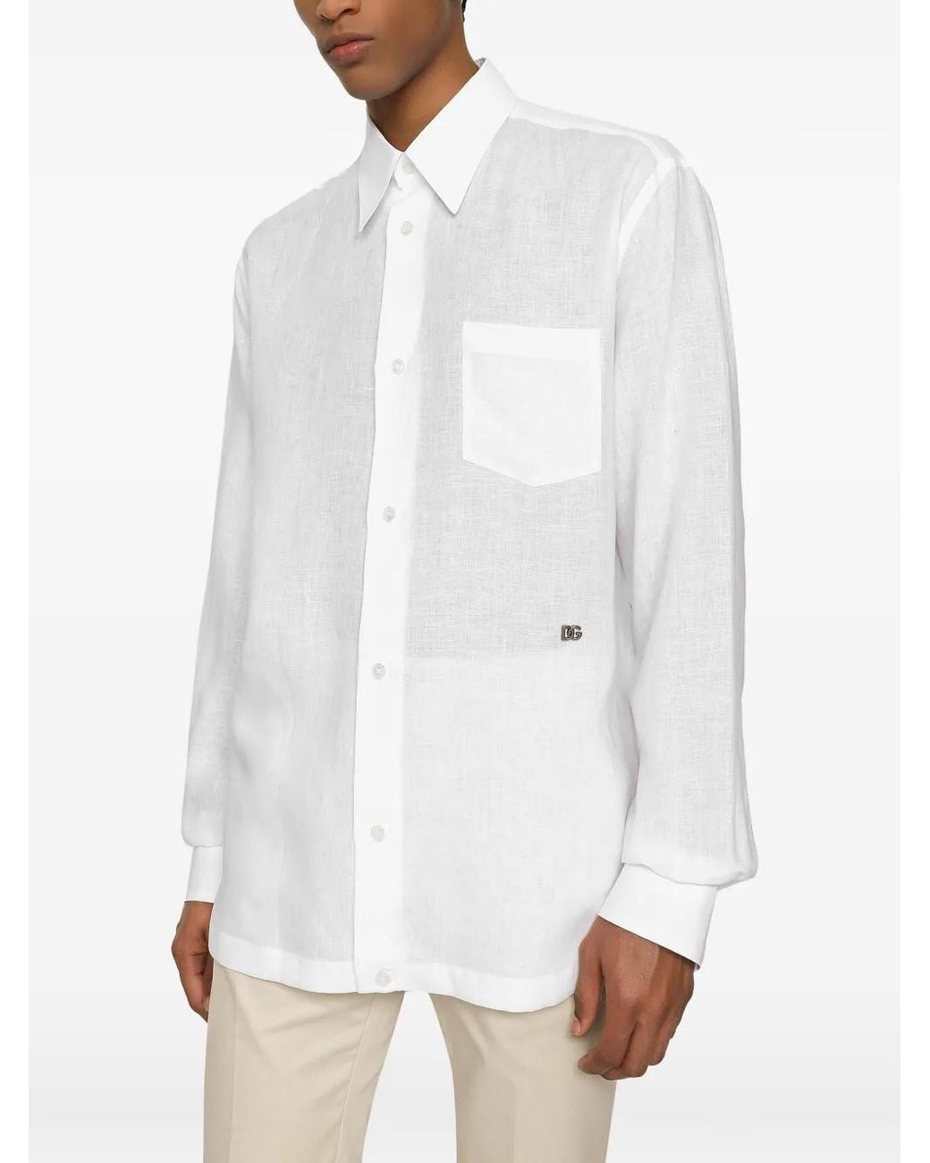Dolce & Gabbana White Cotton Shirt for men