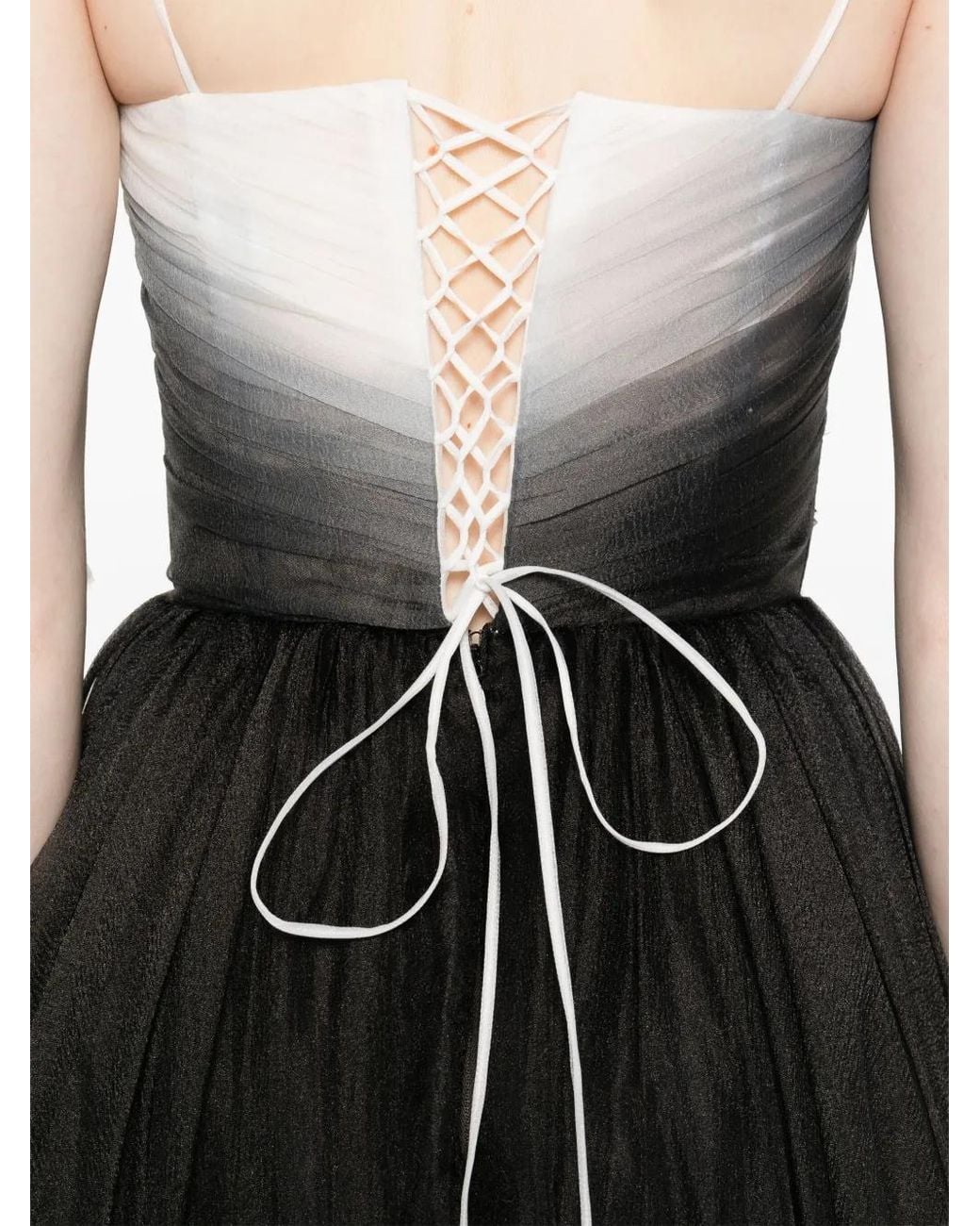 Ana Radu White Gradient-Effect Maxi Dress