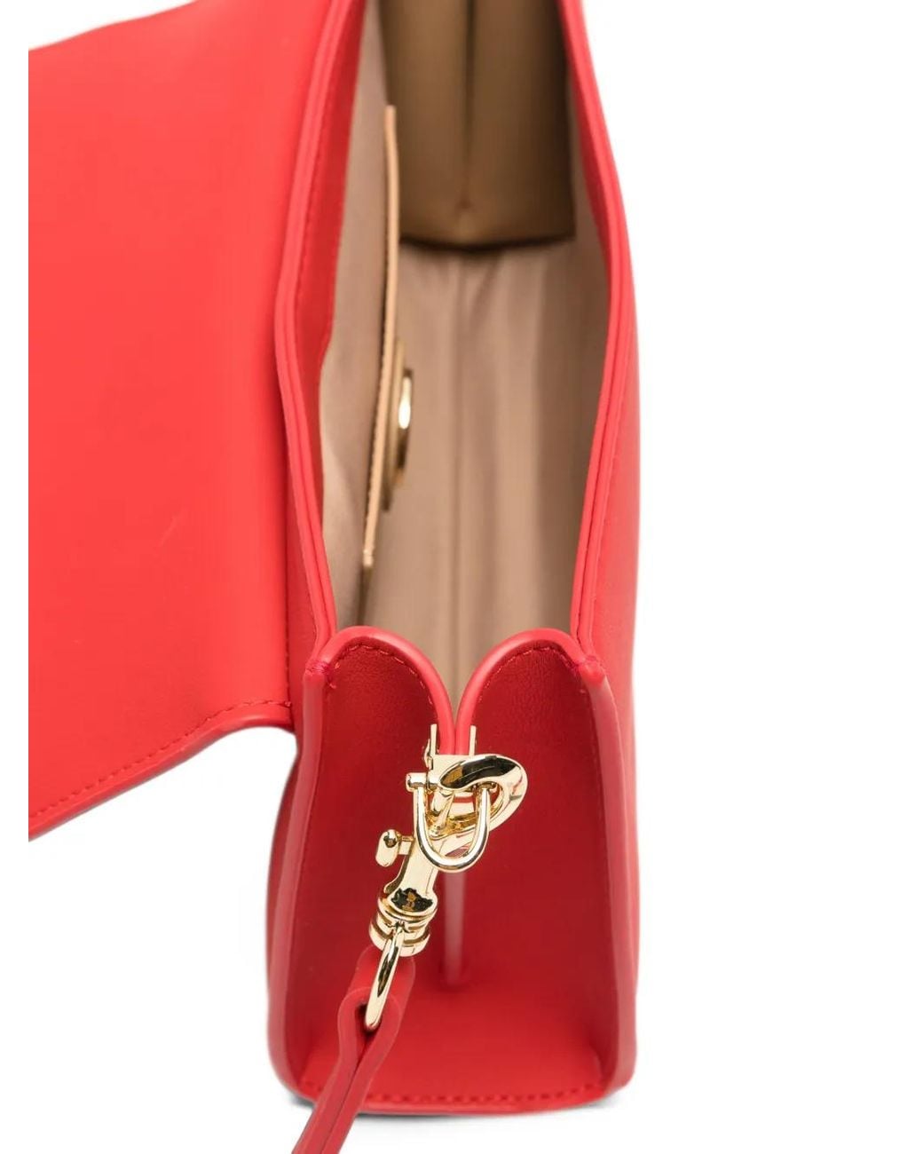 Love Moschino Red Logo-Plaque Tote Bag