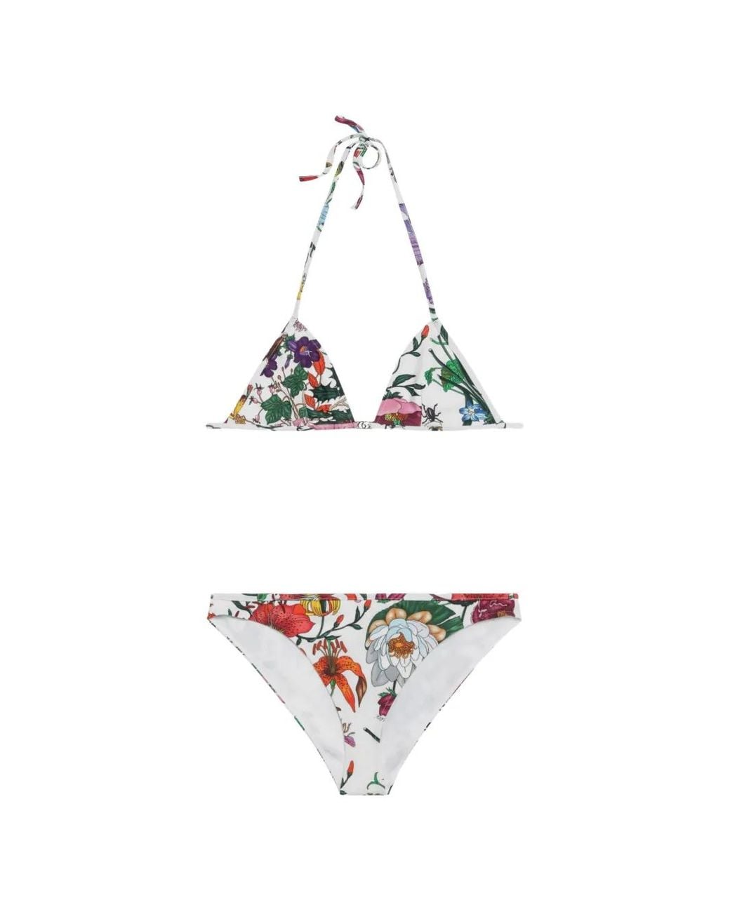 Gucci White Printed Sparkling Jersey Bikini