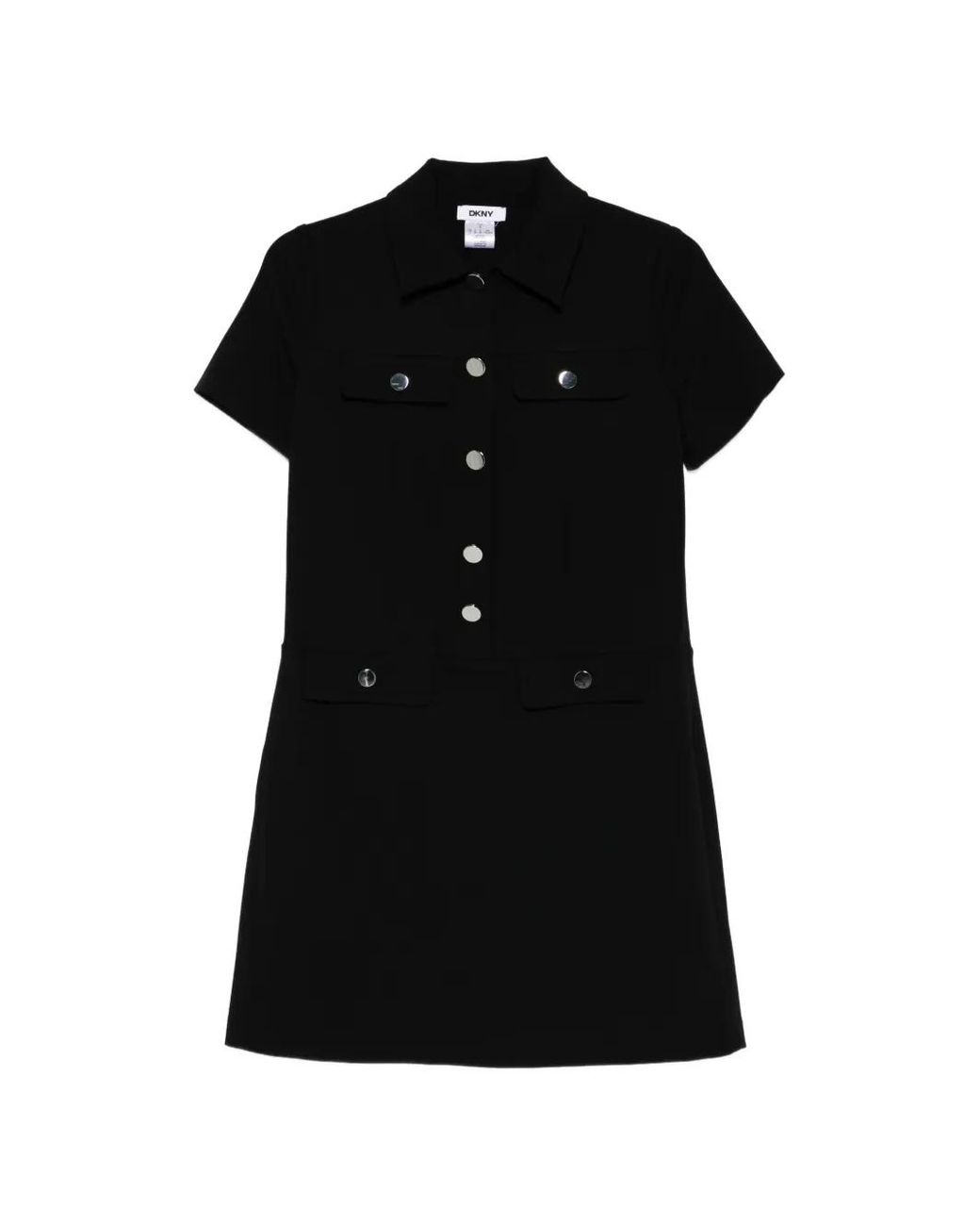 DKNY Black Button Pocket Mini Dress