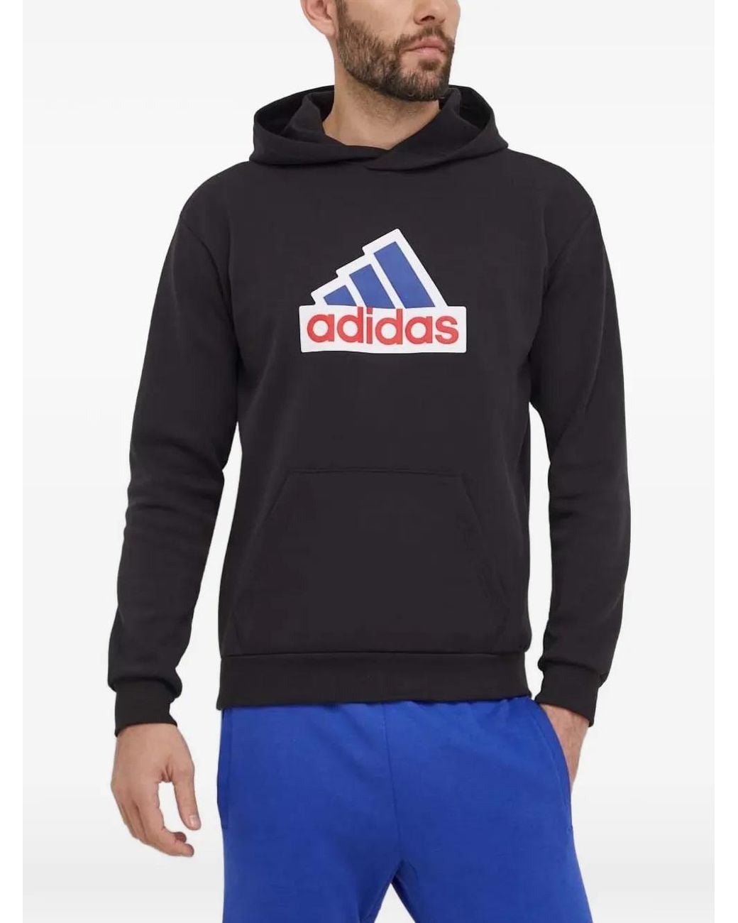 Adidas Blue Future Icons Badge Of Sport Hoodie for men