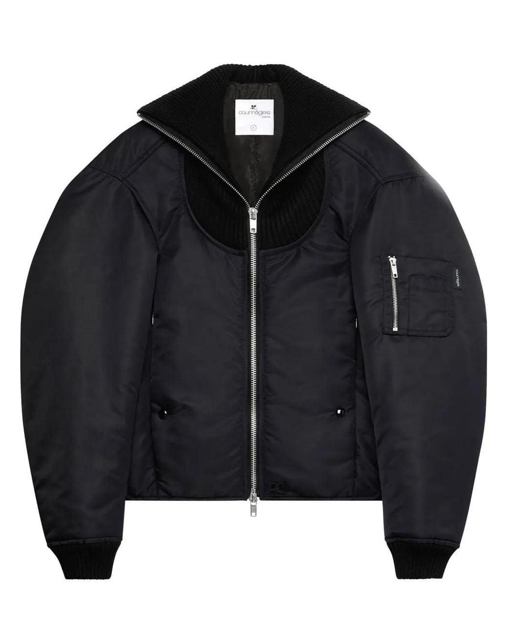 Courreges Black Cocoon Bomber Jacket
