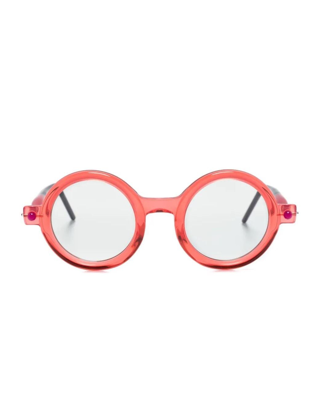 Kuboraum Red P1 Round-Frame Tinted Sunglasses