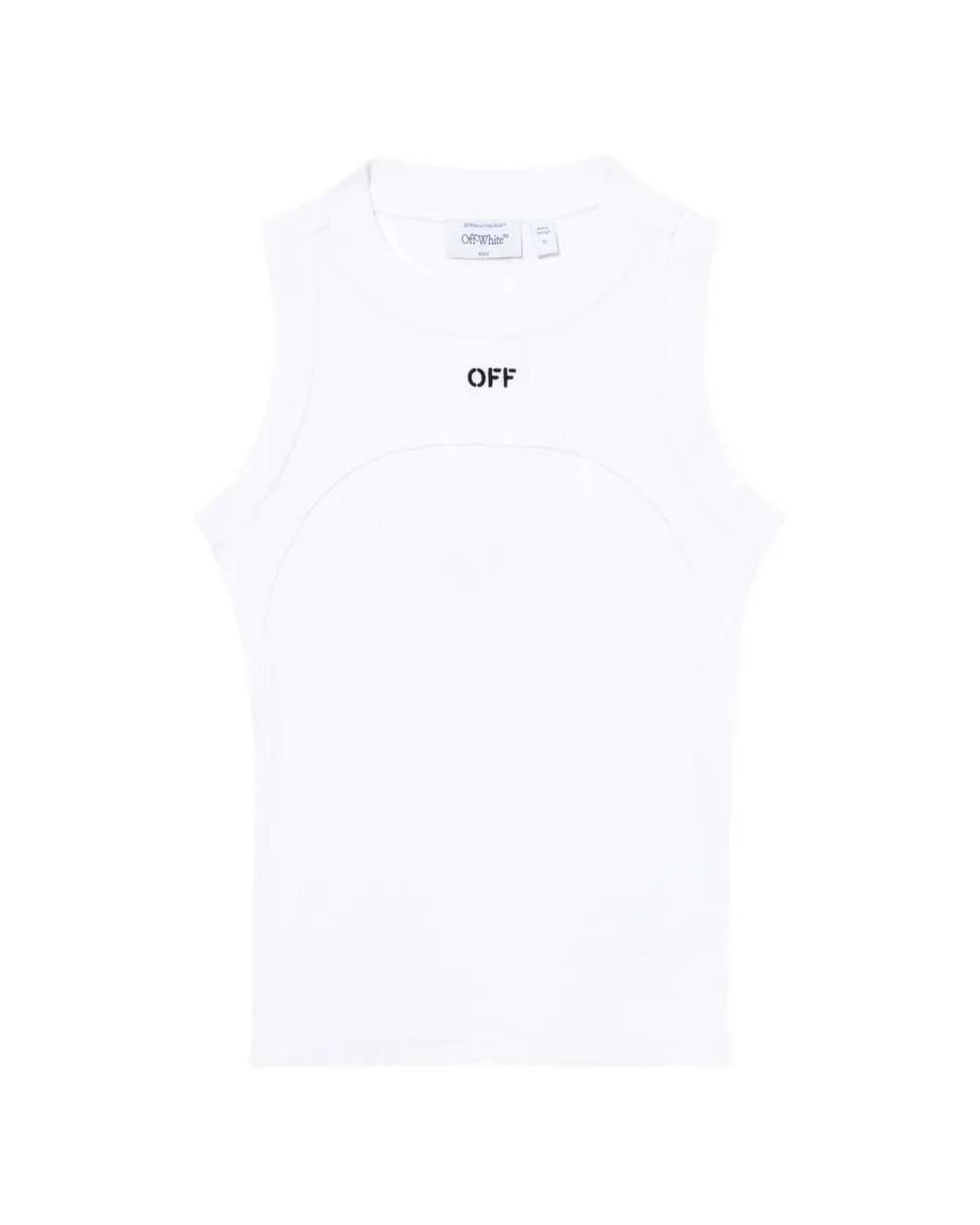 Off-White c/o Virgil Abloh White Stamp Rib Round Tank Top