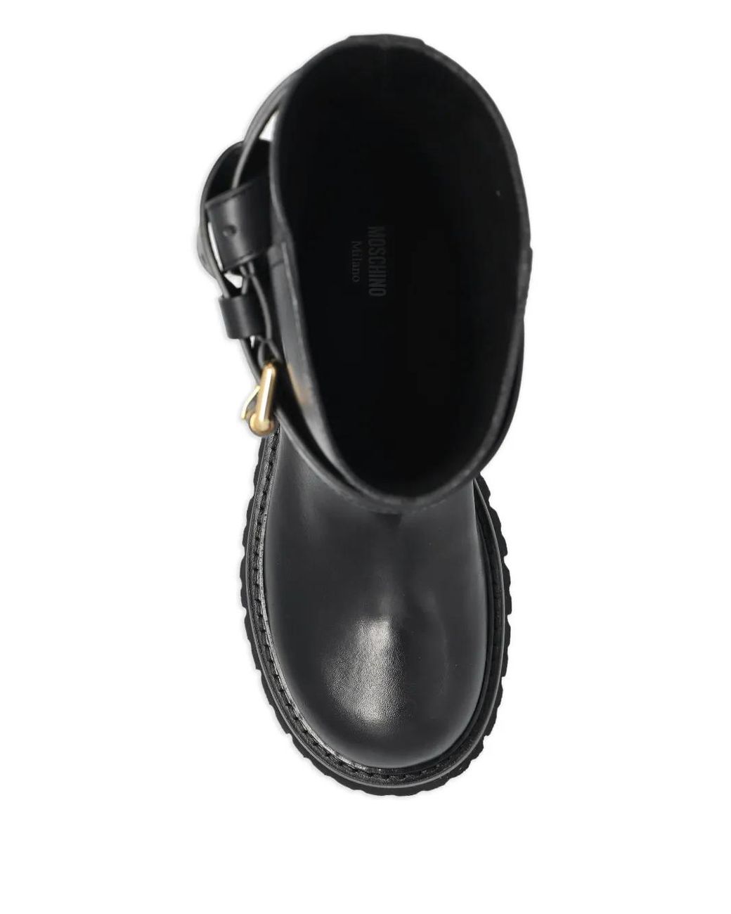 Moschino Black Buckle-Strap Boots