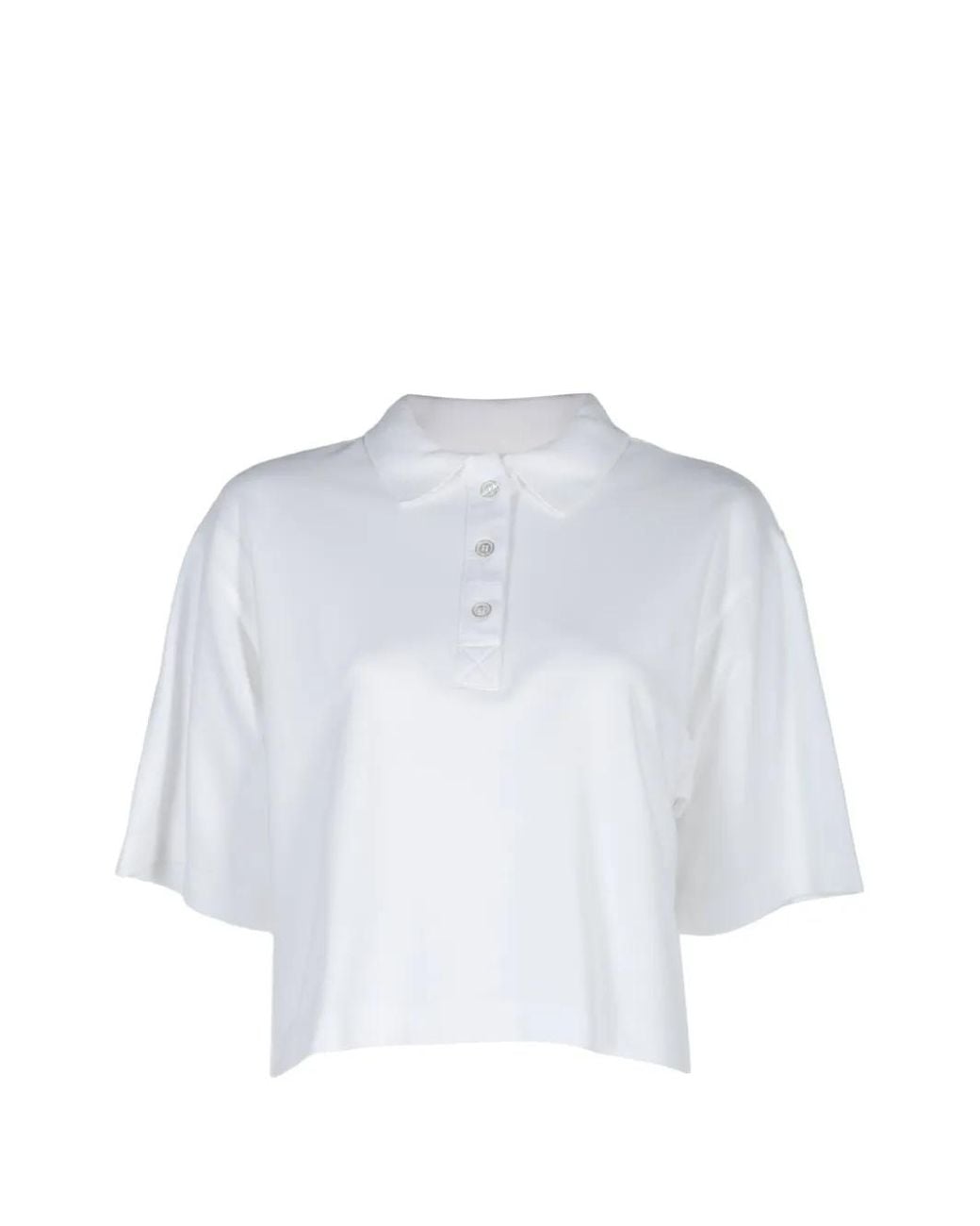 Citizens of Humanity White Lowen Cropped Polo Shirt