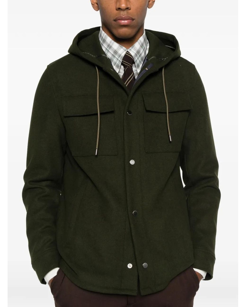 Manuel Ritz Green Hooded Pocket Jacket for men