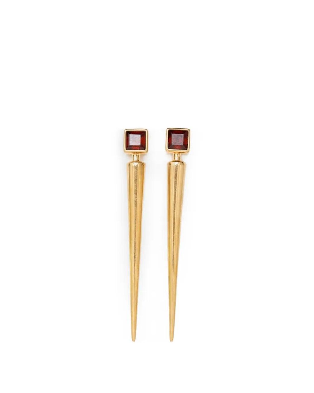 Jil Sander Metallic Boucles D'Oreilles Pendantes À Ornements En Pierres