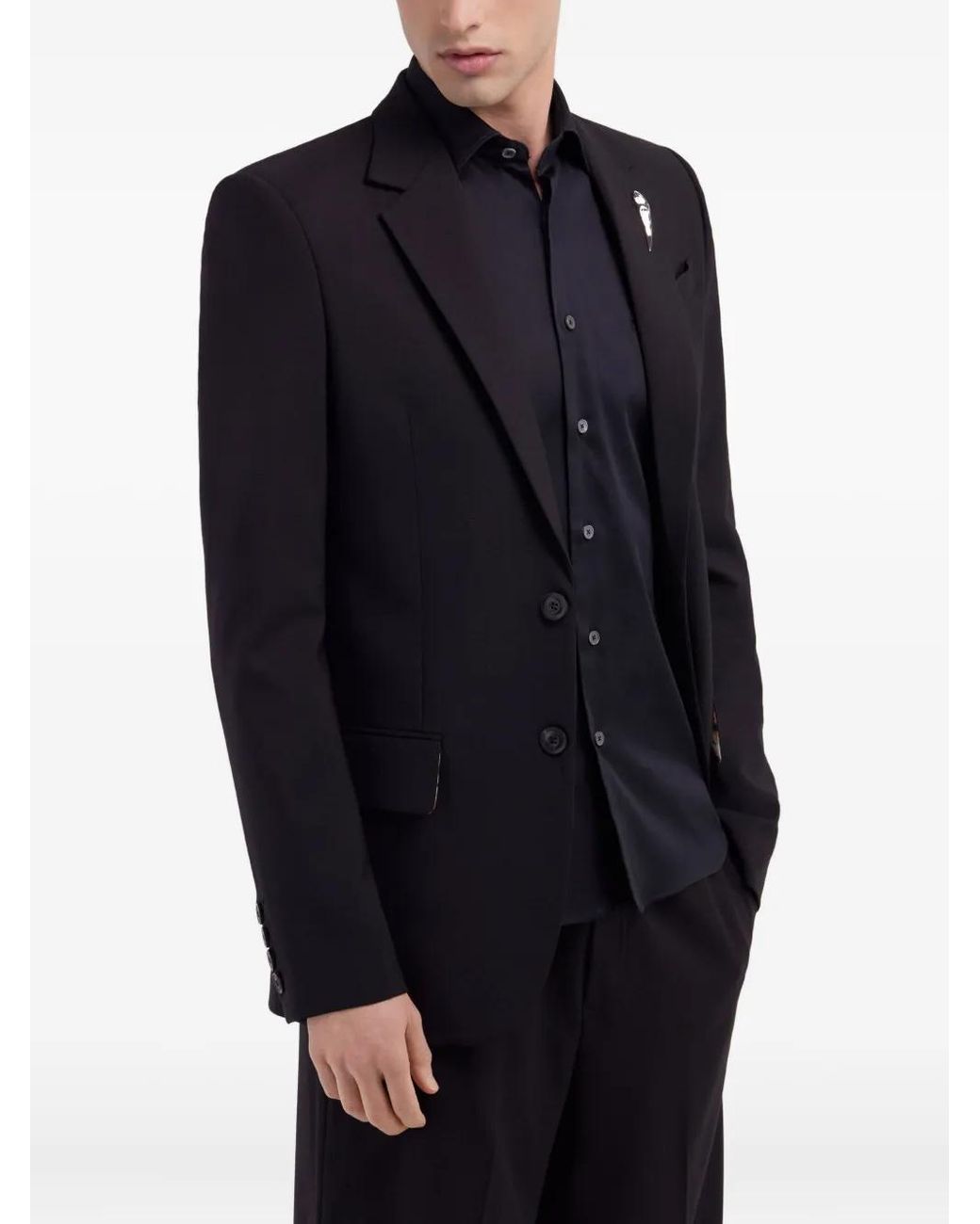 Roberto Cavalli Black Single-Breasted Blazer for men