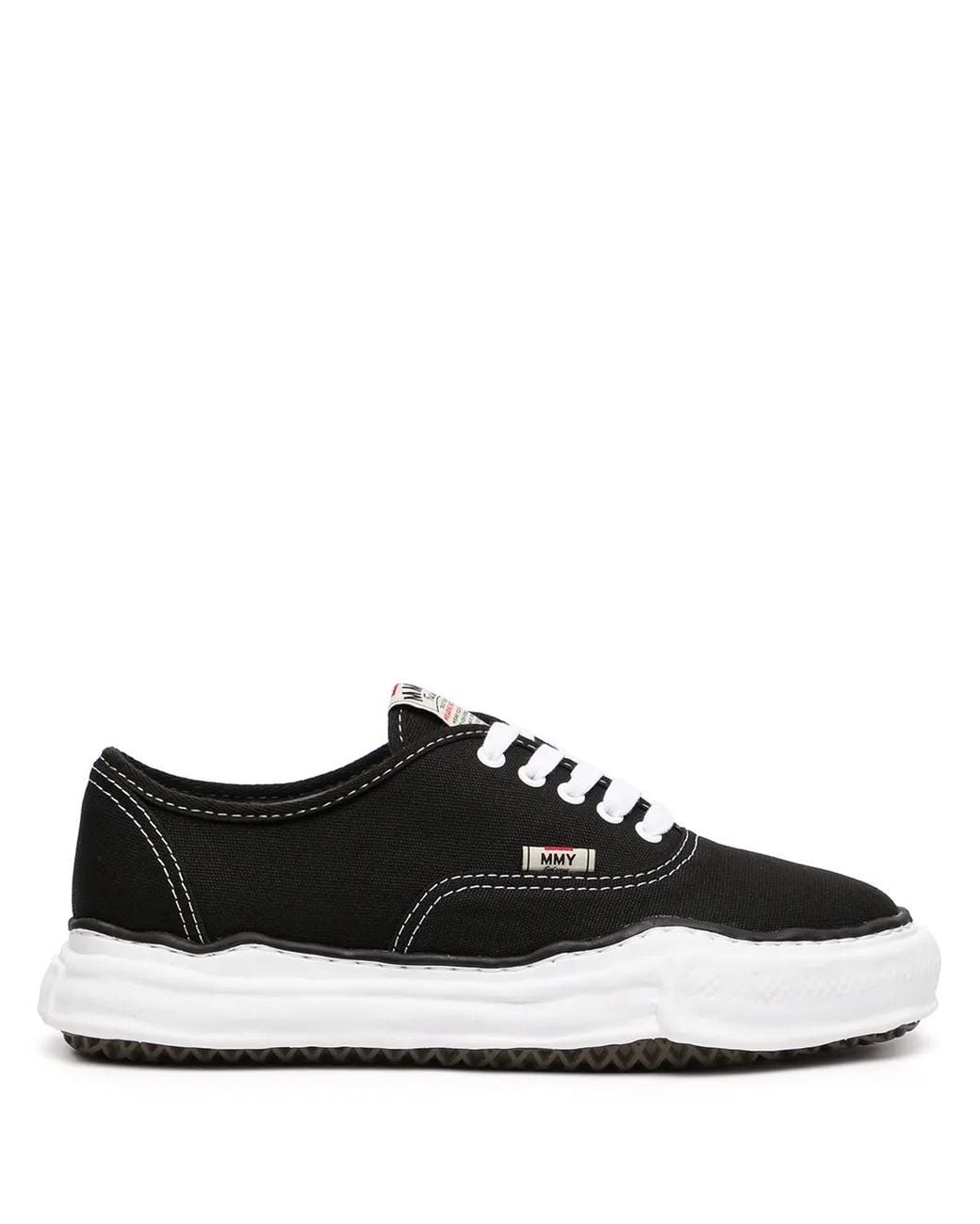 Maison Mihara Yasuhiro Black Logo-Patch Low-Top Sneakers