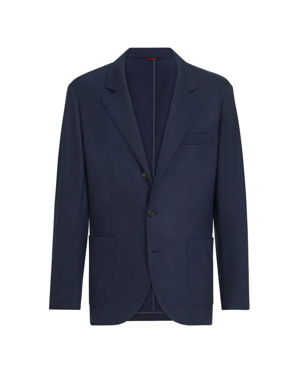 Brunello Cucinelli Blue Cashmere Jersey Blazer With Patch Pockets for men