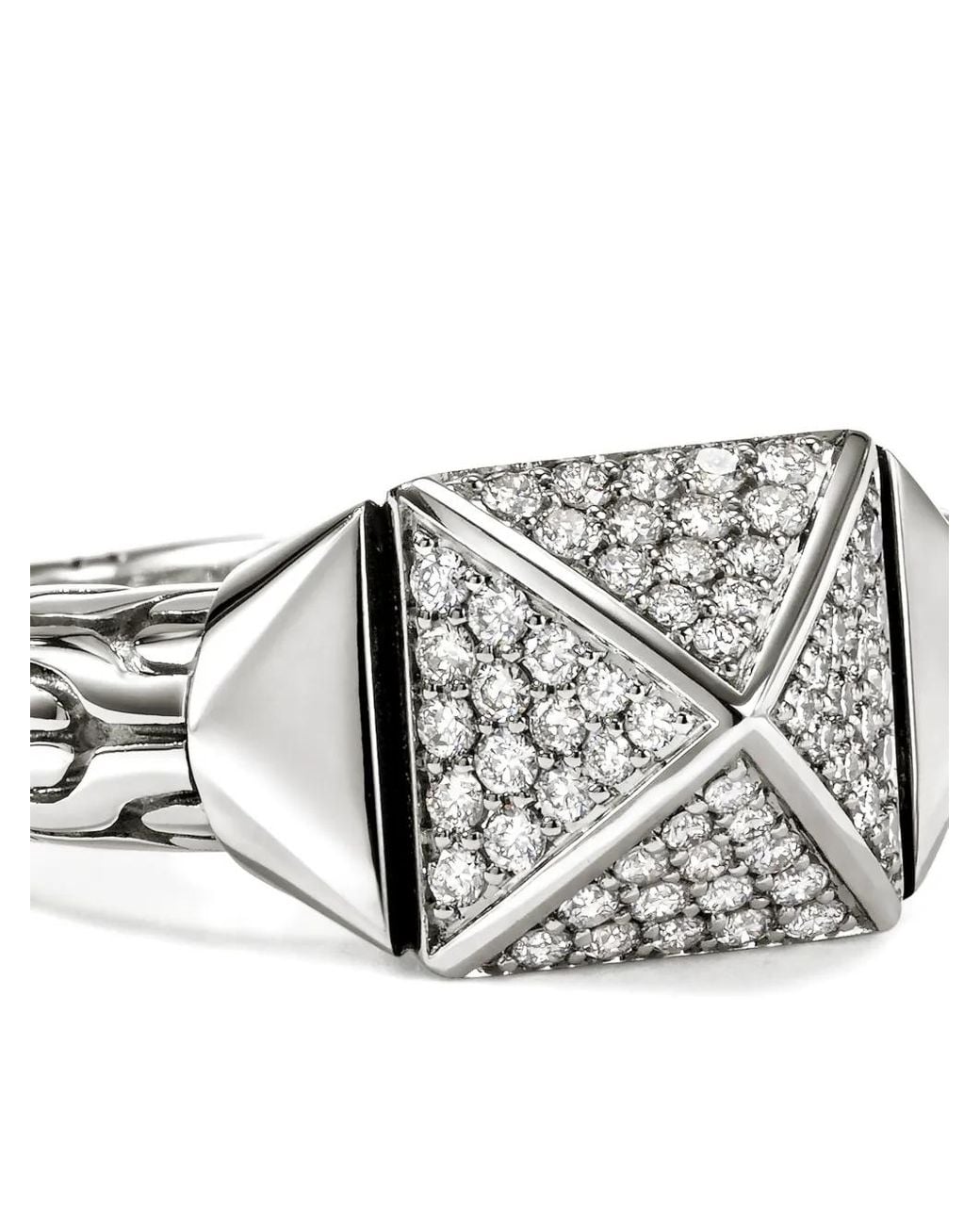 John Hardy Icon Diamond Ring in White | Lyst Canada