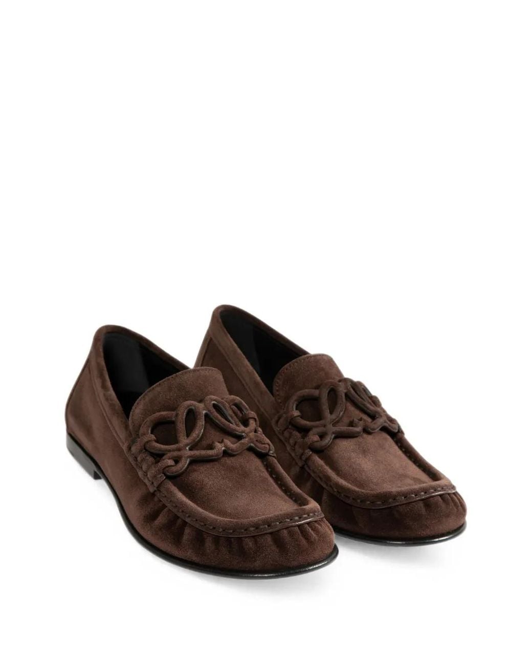 Loewe Brown Double L Loafers