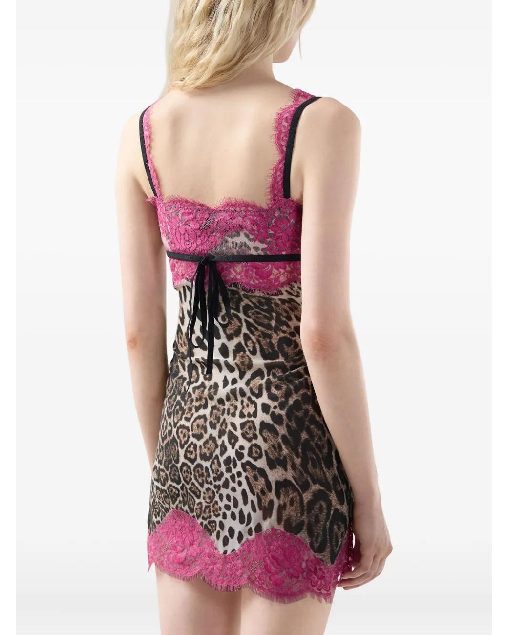 Gcds Purple Lace Animal-Print Dress