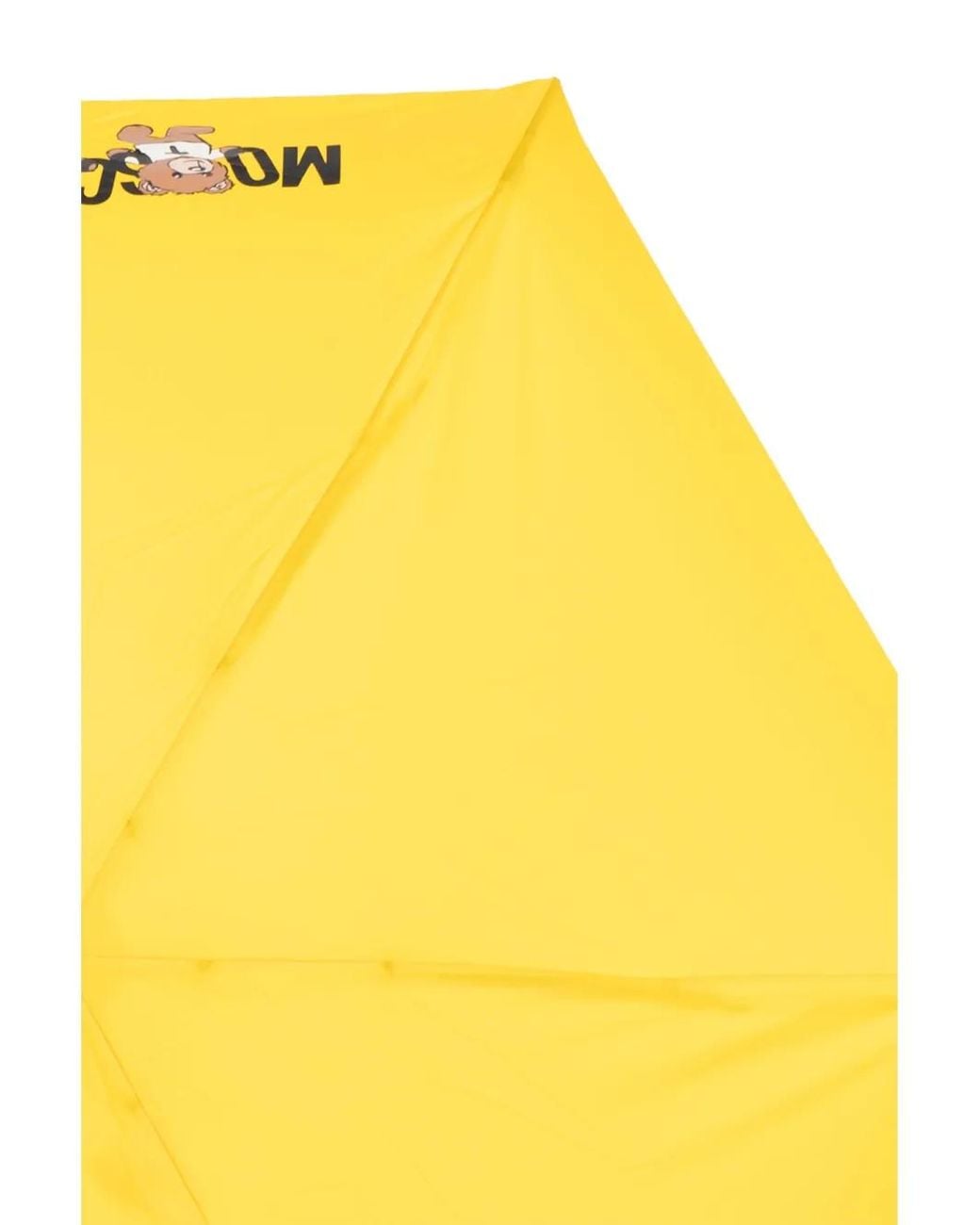 Moschino Yellow Teddy Bear-Logo Print Compact Umbrella