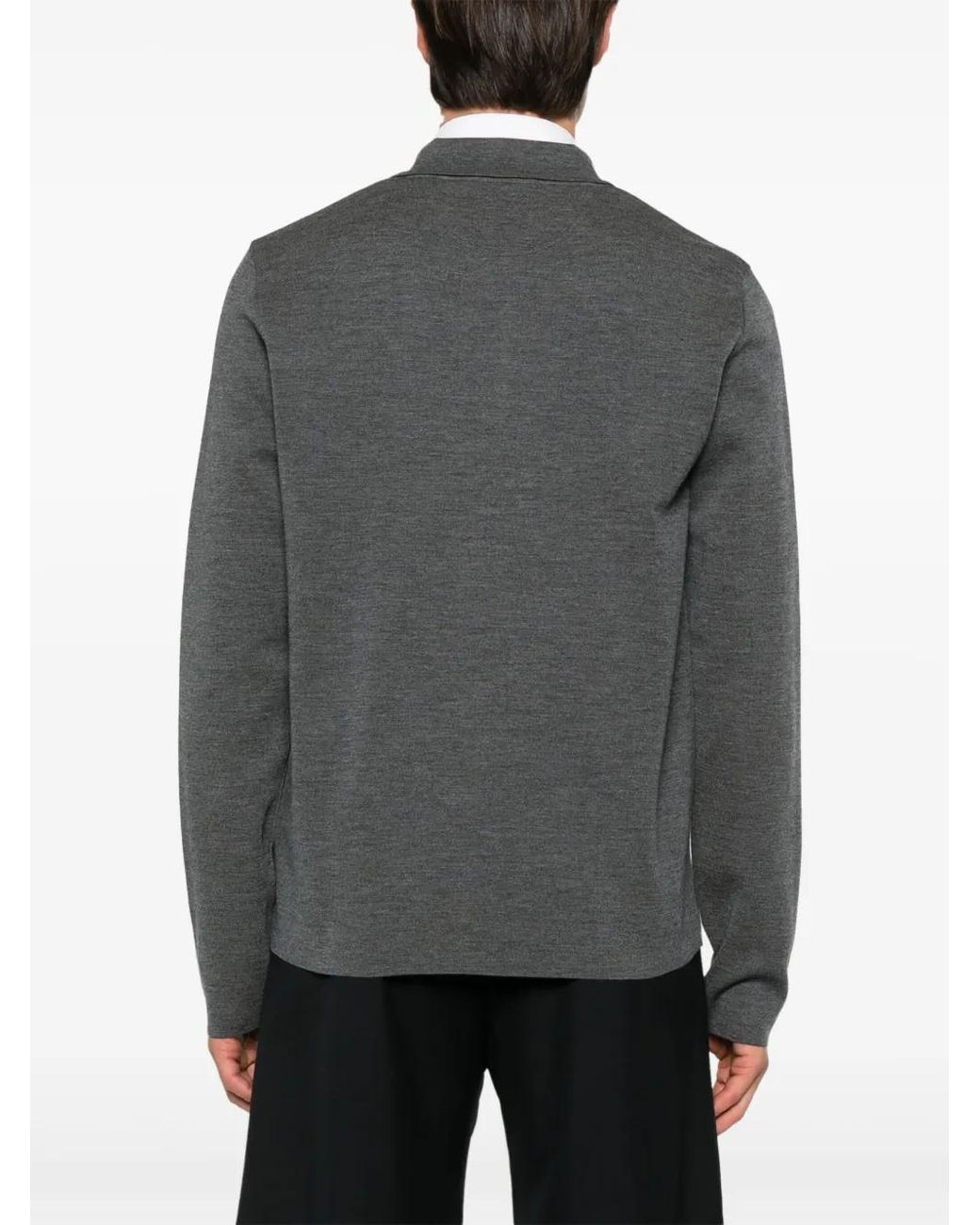 Valentino Garavani Gray Wool Polo Shirt for men