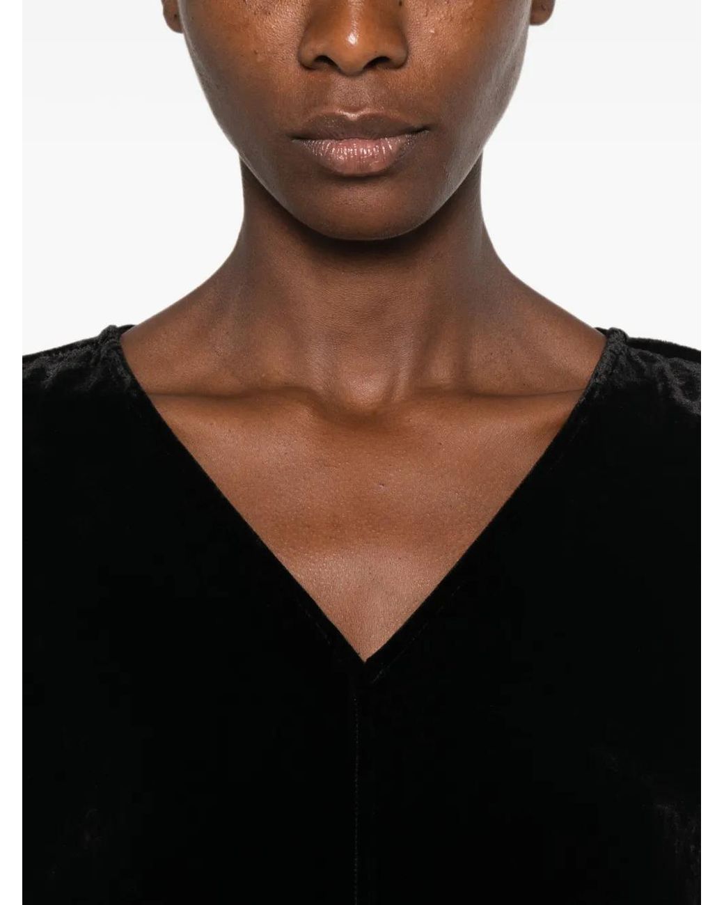 Rick Owens Black V-Neck Blouse