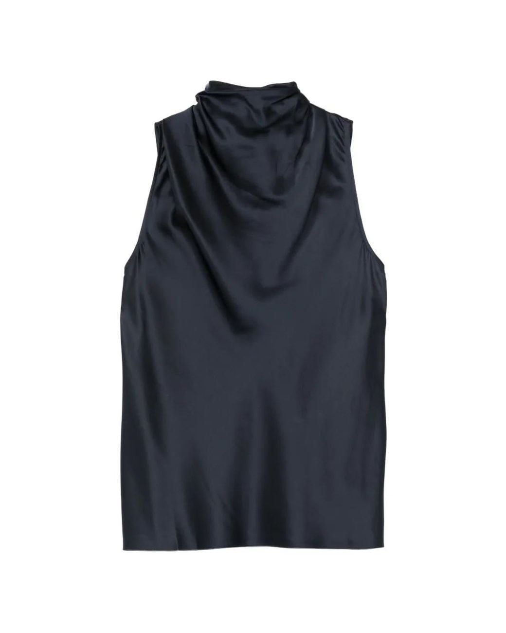 Helmut Lang Blue Ruffled Silk Top