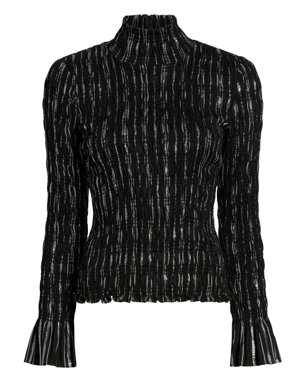Cinq À Sept Black Cooper Ruffled Top