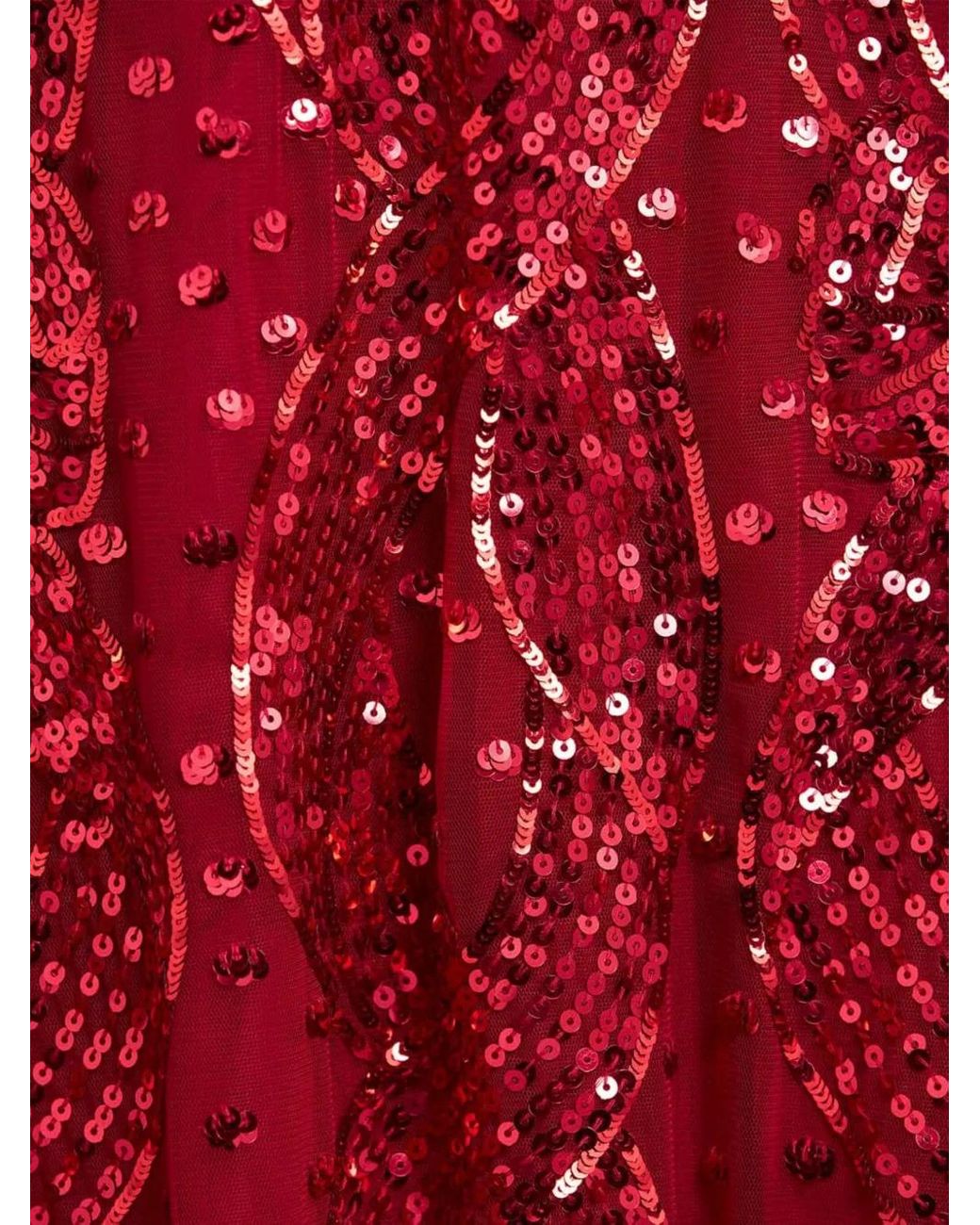 Robe Mi-Longue À Sequins Needle & Thread en coloris Red