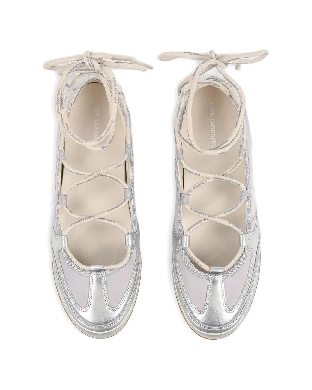 Karl Lagerfeld White Altia Ballet Flats