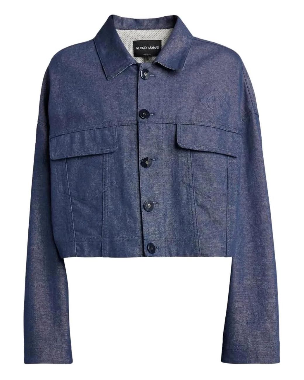 Giorgio Armani Blue Buttoned Pocket Jacket