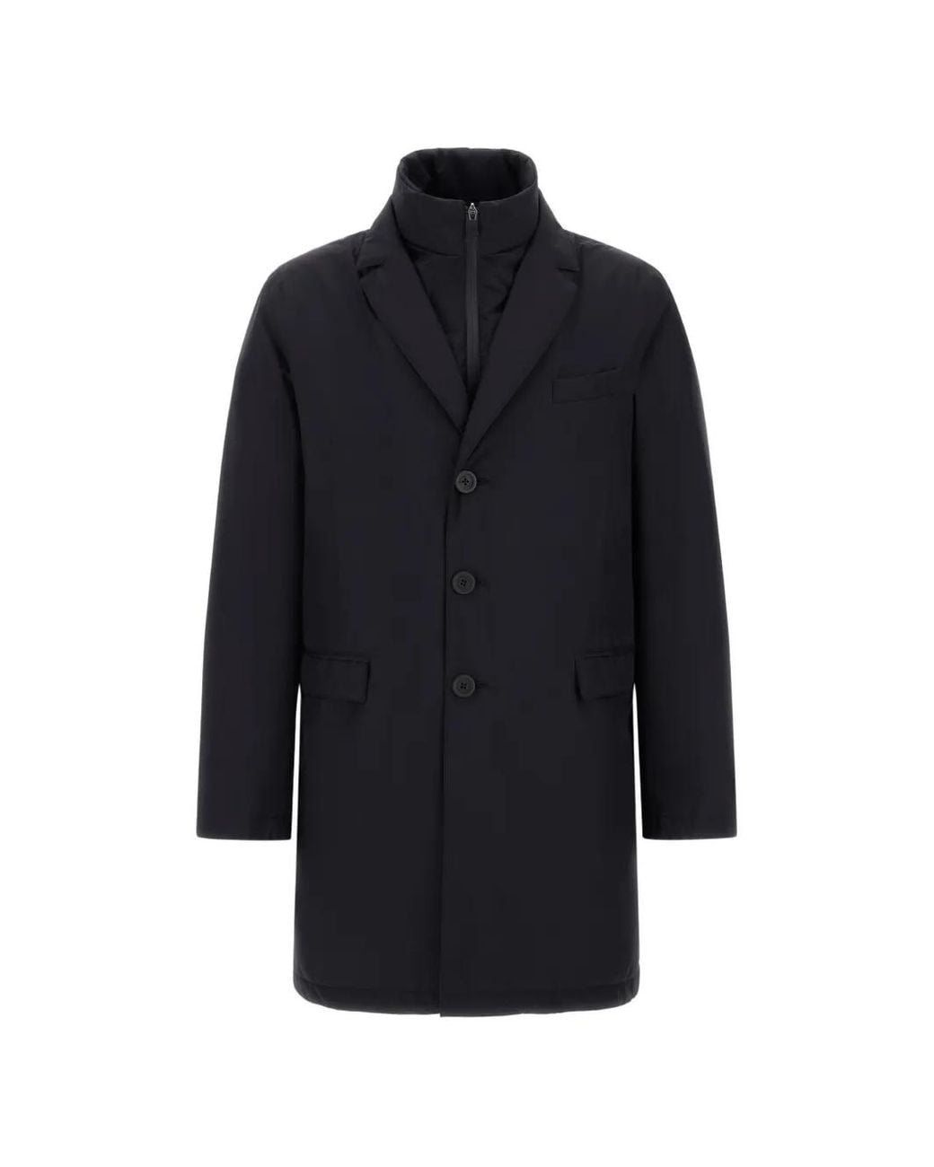 Herno Blue Gore-Tex Layered Single-Breasted Coat for men