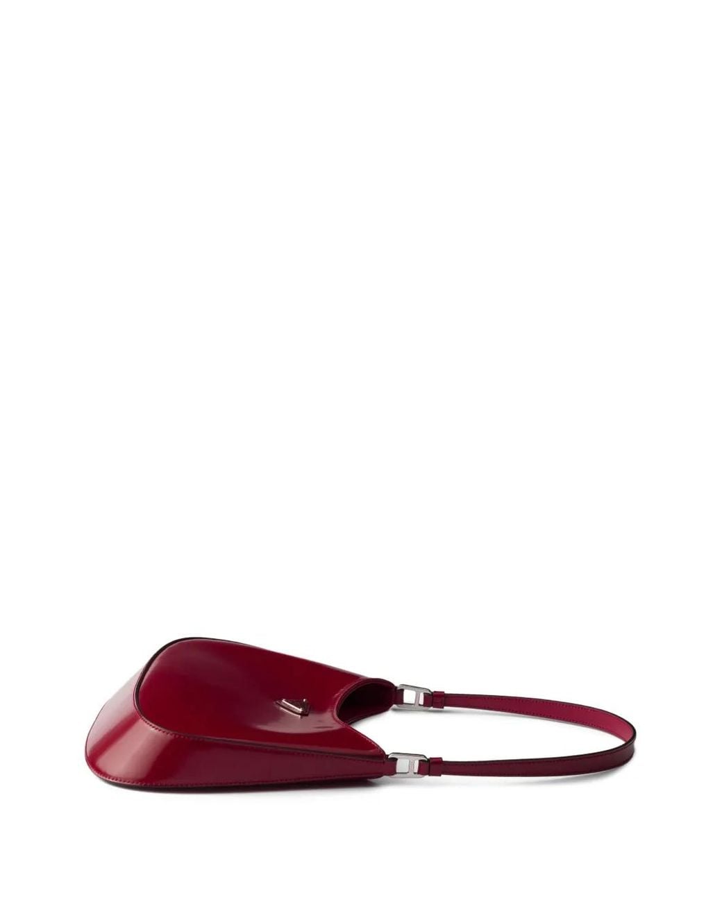 Prada Red Cleo Brushed Leather Shoulder Bag