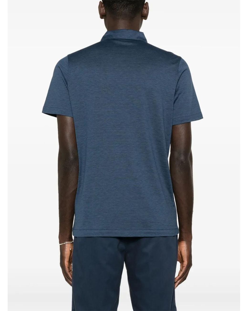 Corneliani Blue Lightweight-Jersey Polo Shirt for men