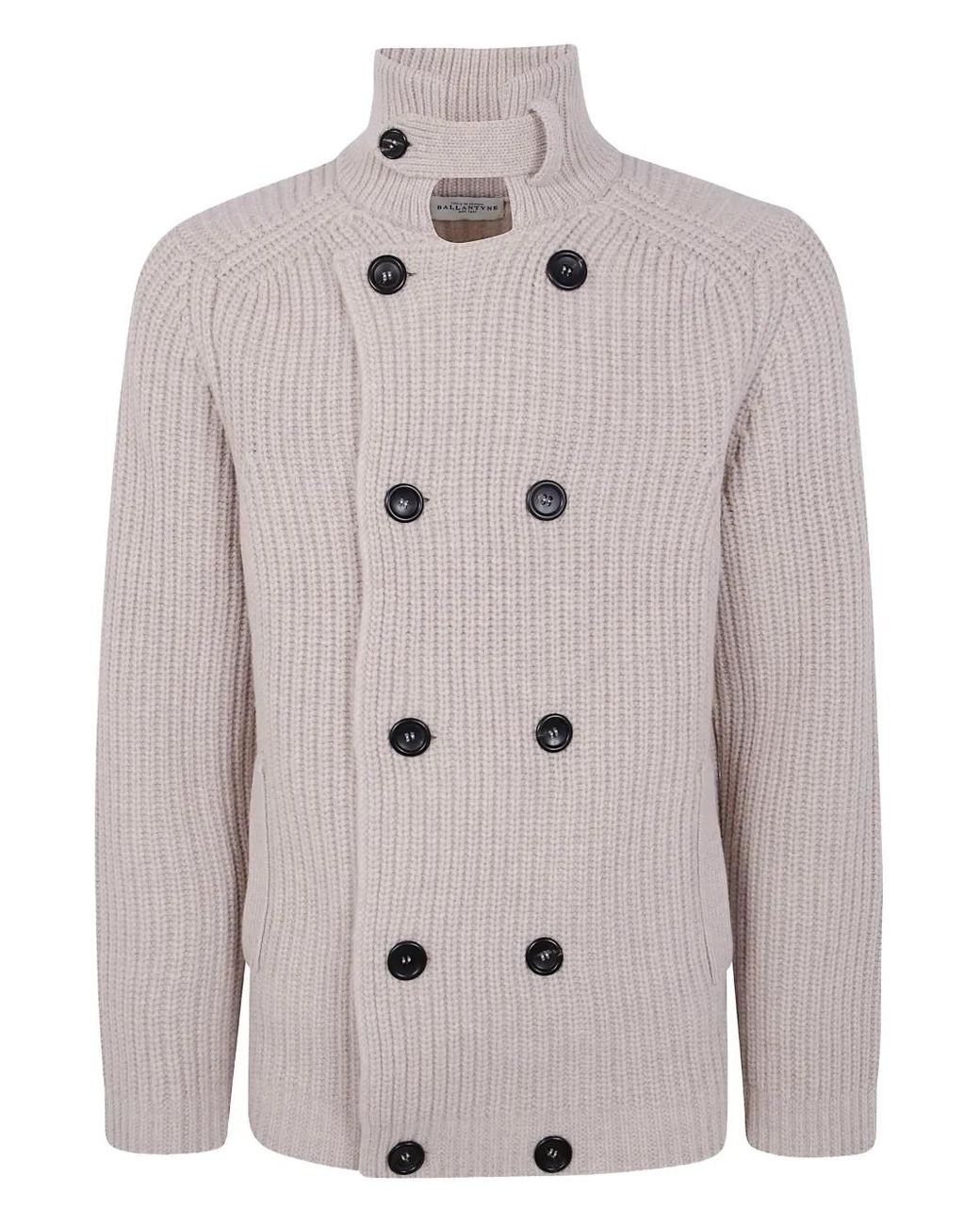 Ballantyne Gray Double-Breasted Cardigan for men