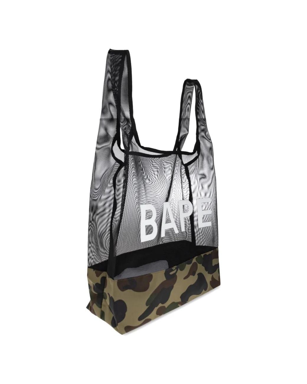A Bathing Ape Black 1St Camo Mesh Tote Bag for men