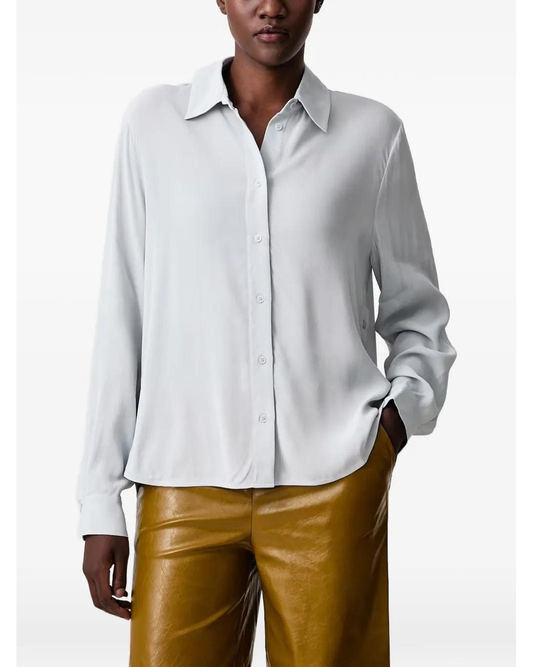 Sisley Gray Button-Side Long-Sleeve Shirt