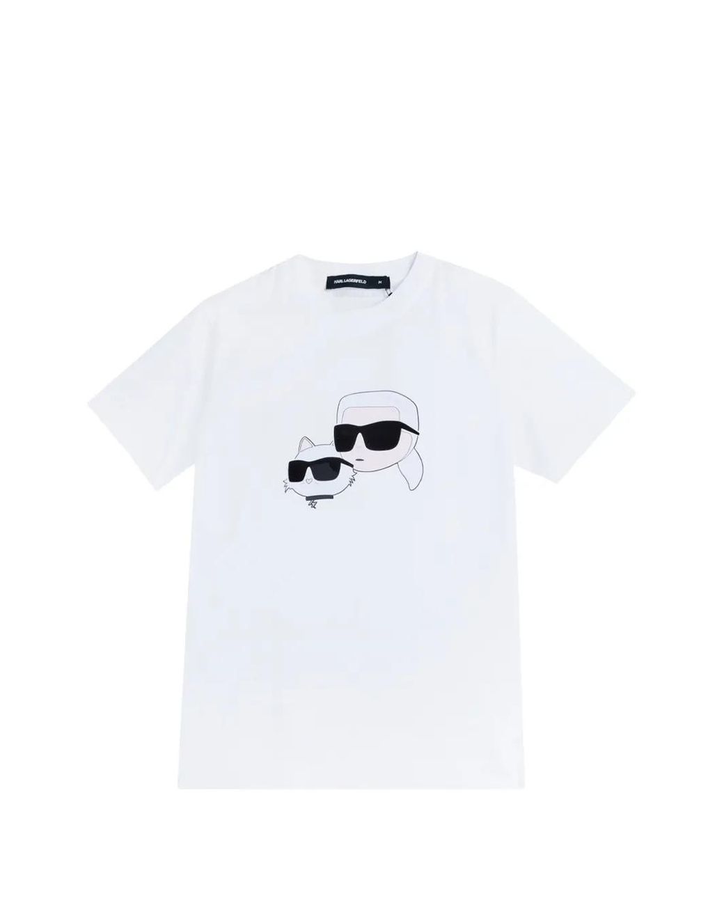 Karl Lagerfeld White Karl & Choupette Nft-Print T-Shirt for men