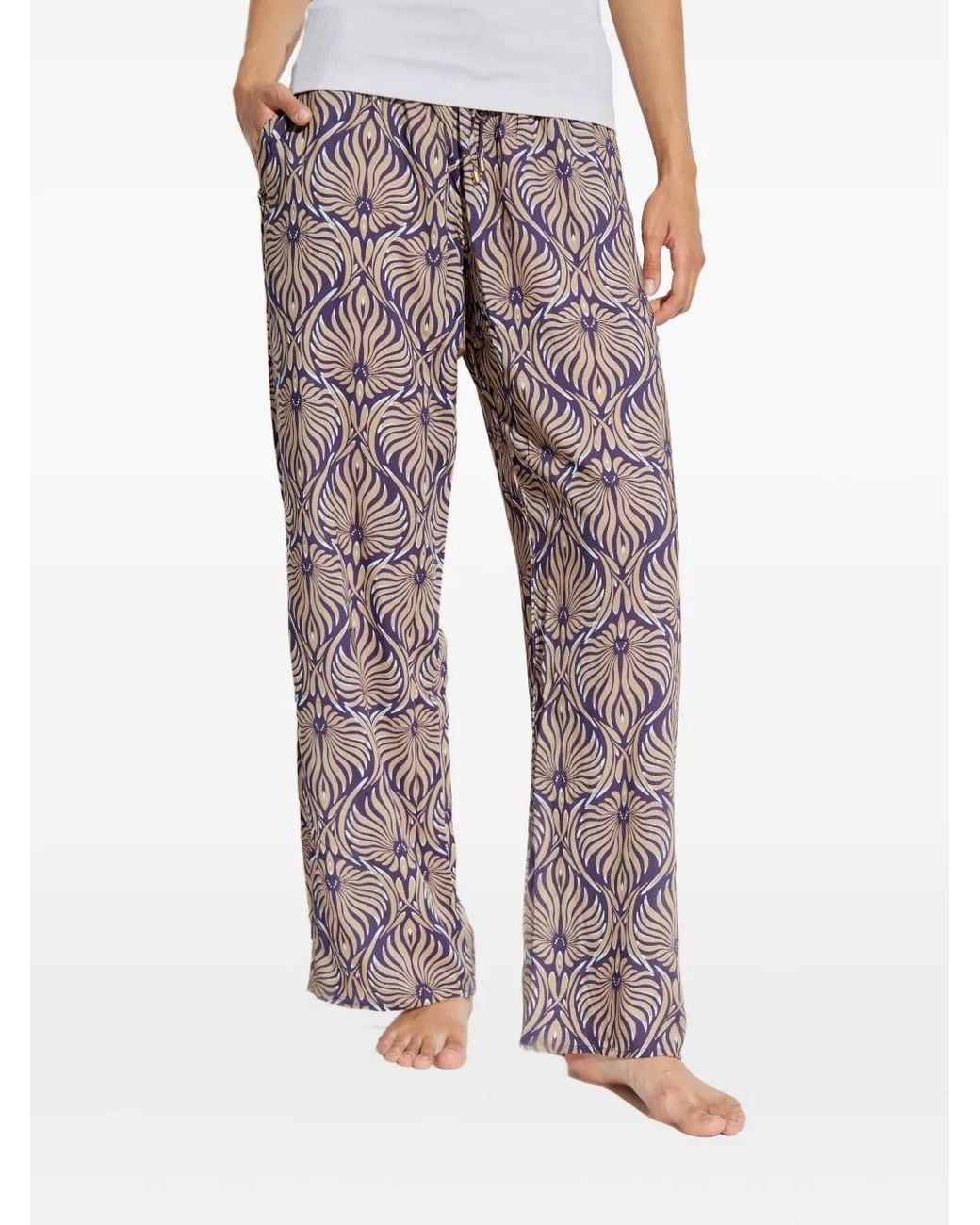 Hanro Multicolor Floral-Pattern Drawstring Trousers