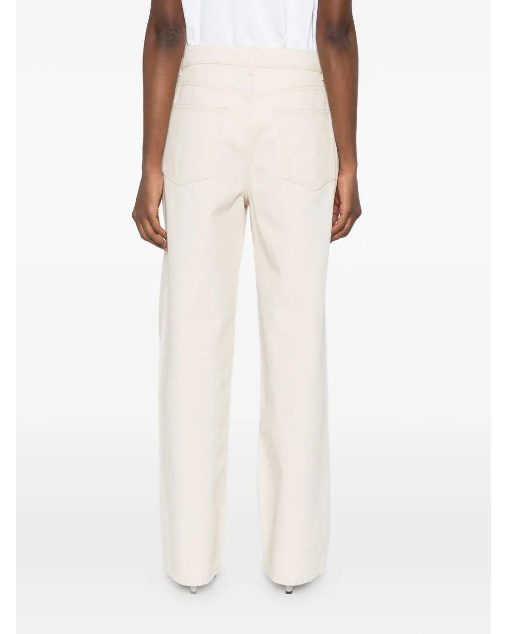Rohe White Button-Fastening Jeans
