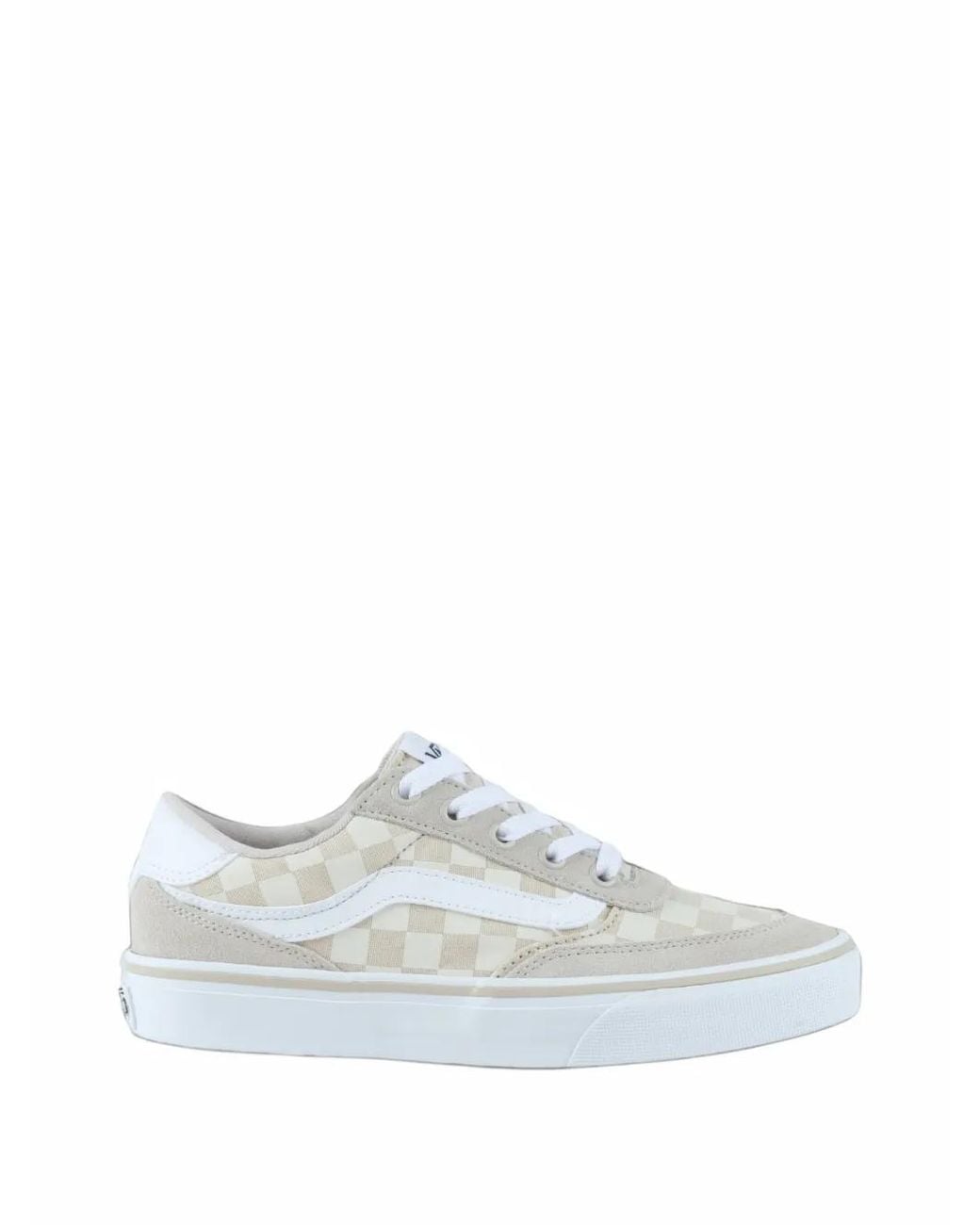 Vans White Brooklyn Ls Low Checkered Sneakers