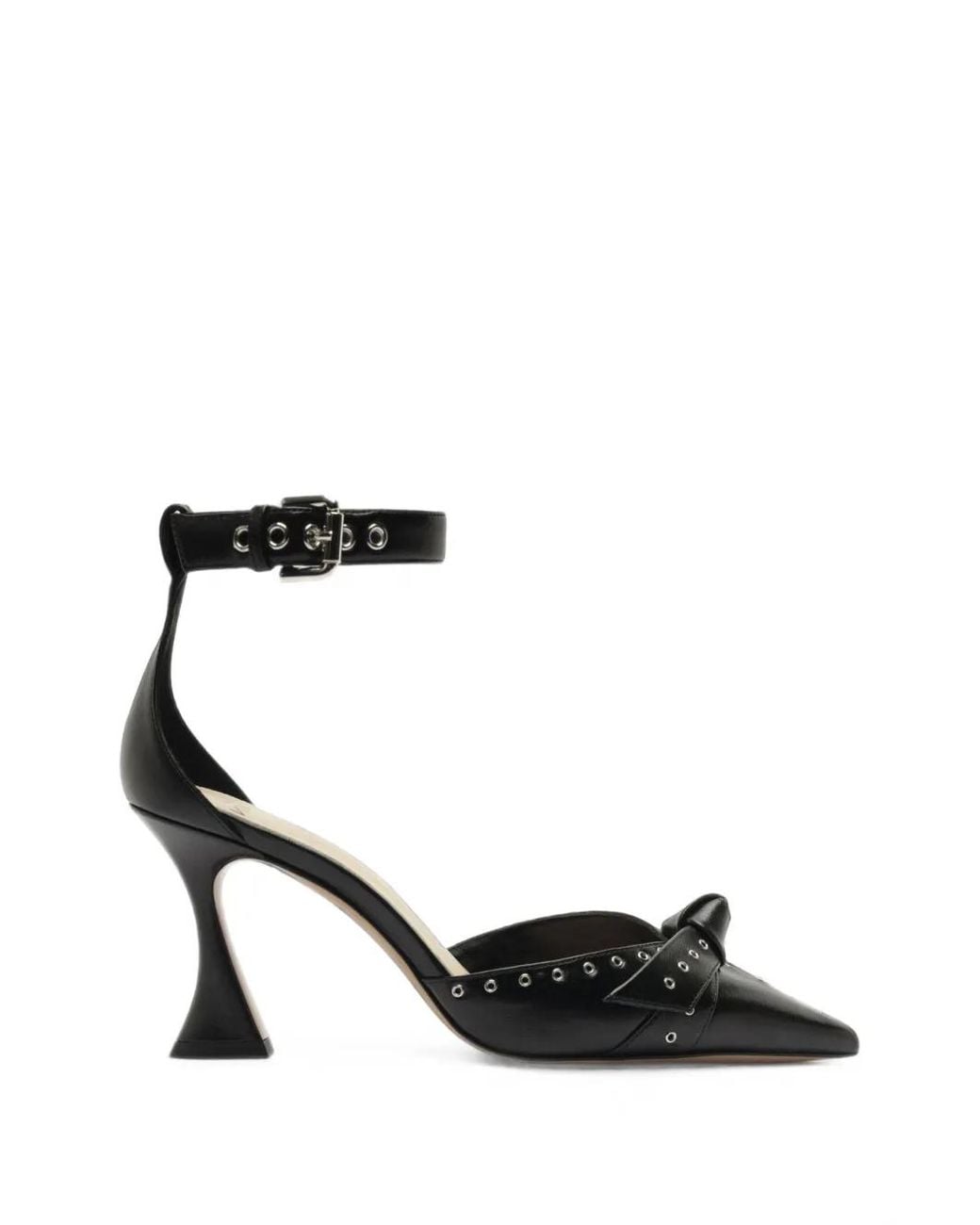 Alexandre Birman Black Clarita Eyelet-Embellished Pumps