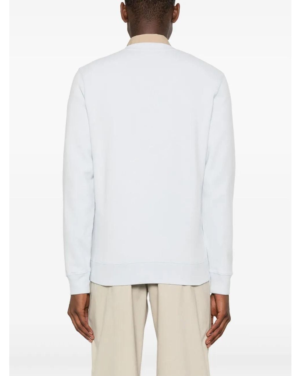 Sunspel White Loopback Seam-Detail Sweatshirt for men