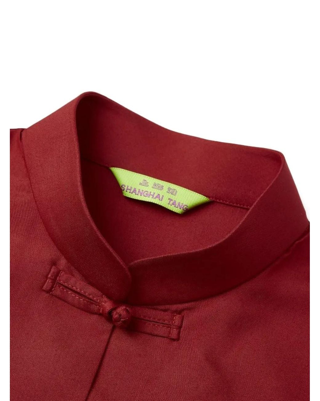 Shanghai Tang Red Silk Blouse
