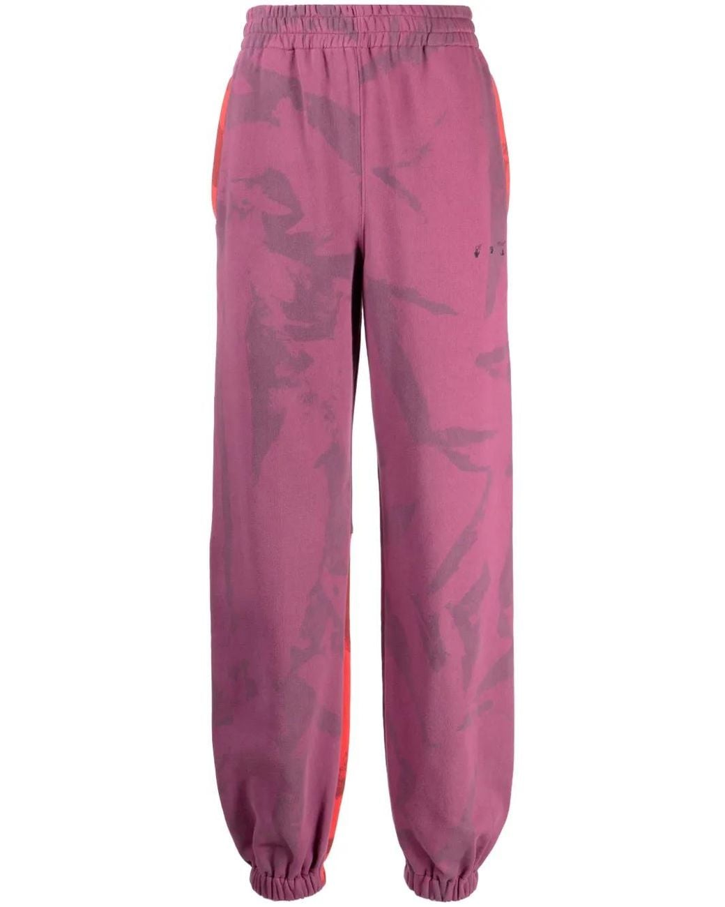 Off-White c/o Virgil Abloh Red Abstract-Print Track Pants for men