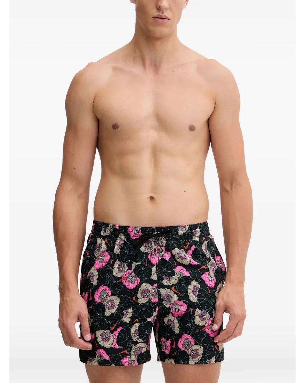 Nike Blue Floral-Print Swim Shorts for men