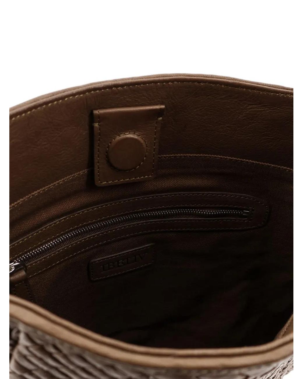 IBELIV Brown Lamia Woven Shoulder Bag