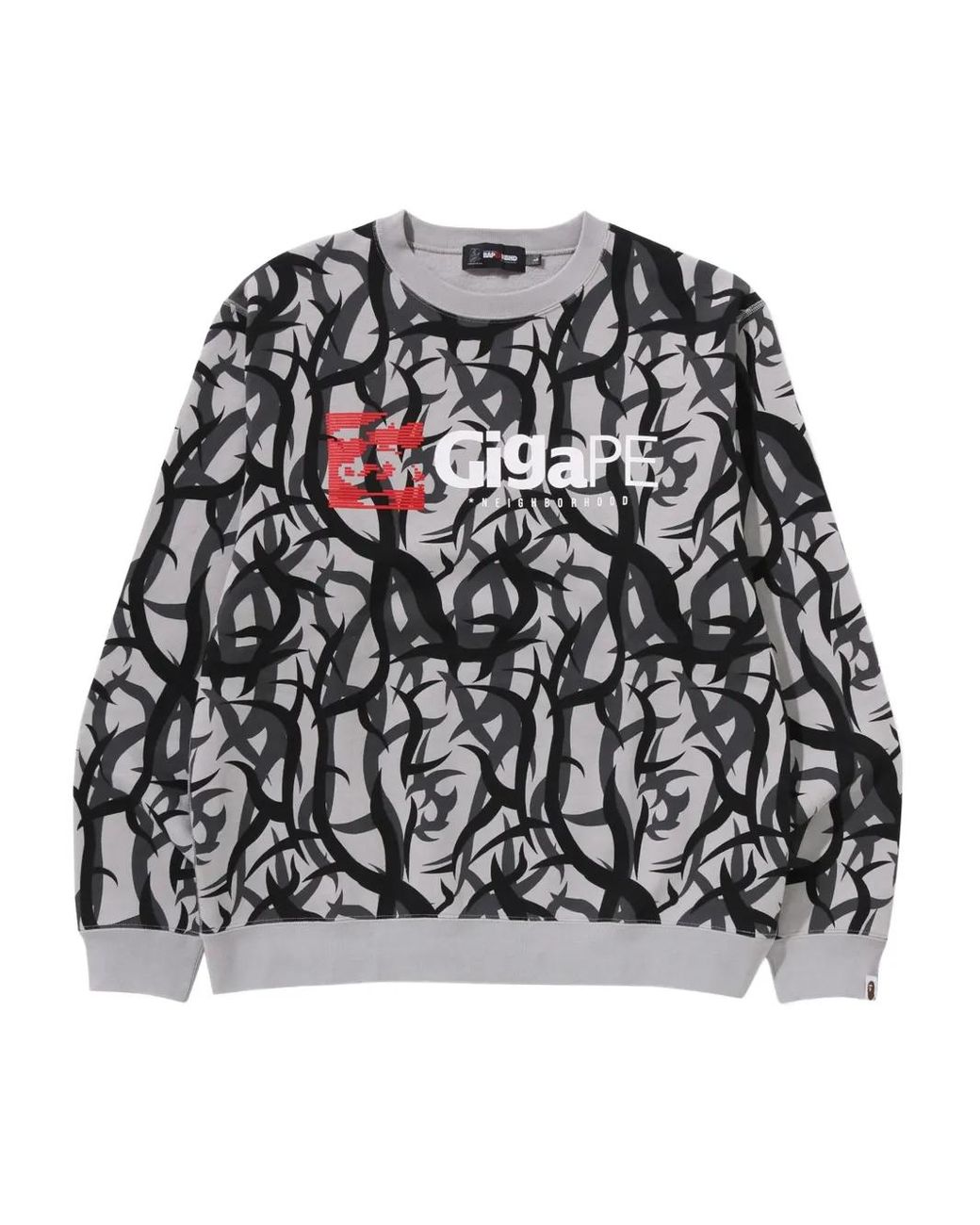 Neighborhood Black Abstract-Pattern Print Crew-Neck Sweatshirt for men