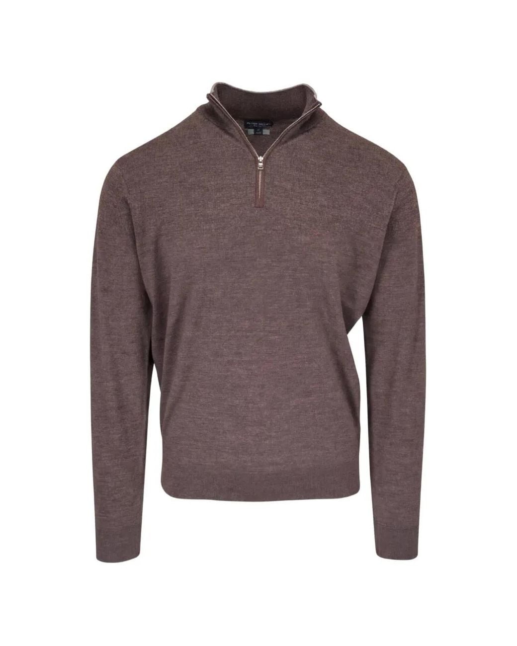Peter Millar Brown Quarter-Zip Sweater for men