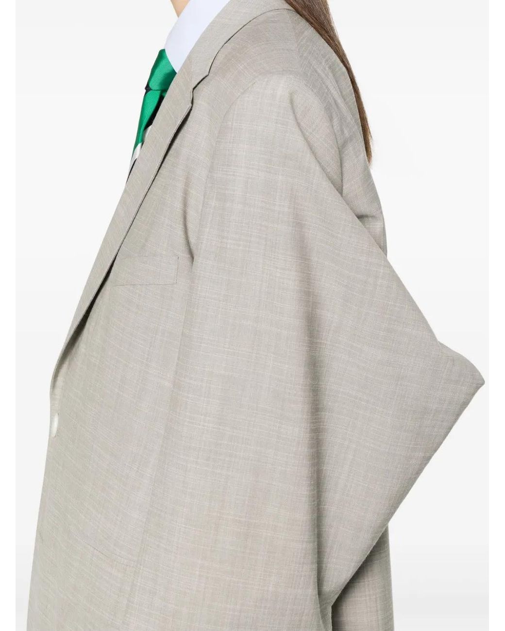 KENZO Gray Solid Kimono Blazer Clothing
