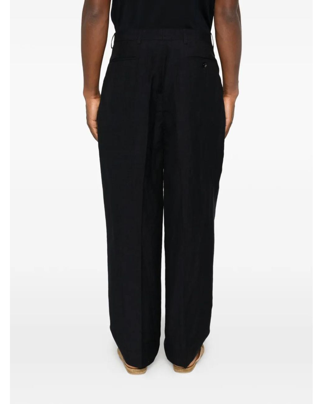 Cellar Door Black Lucio Pleated Trousers for men