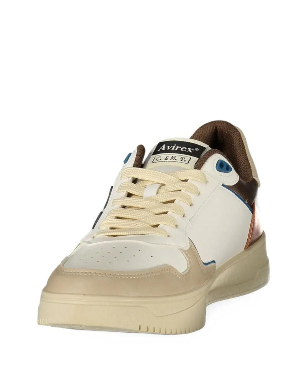 Avirex White Logo-Patch Panelled Sneakers for men