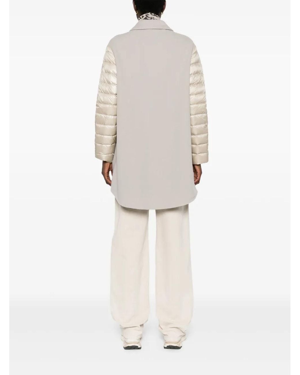 Herno White Panelled Puffer Coat